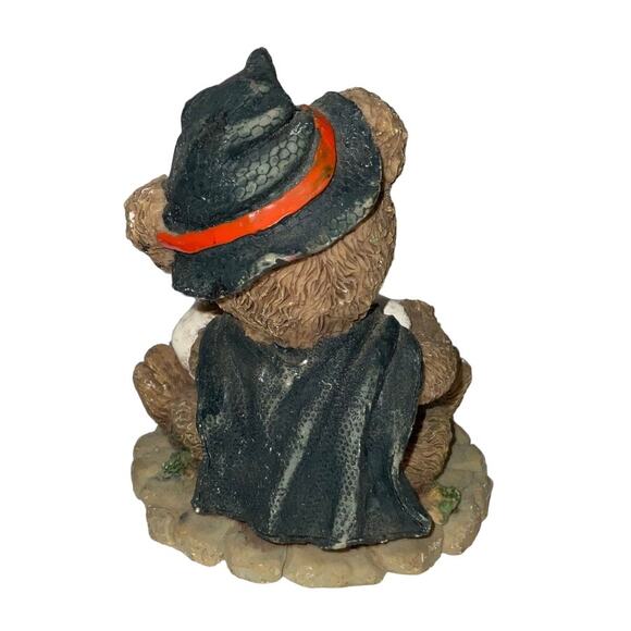 Handpainted Resin Bear Figurine in Halloween Costume with Ghosts, 4x3.5 - Picture 2 of 2